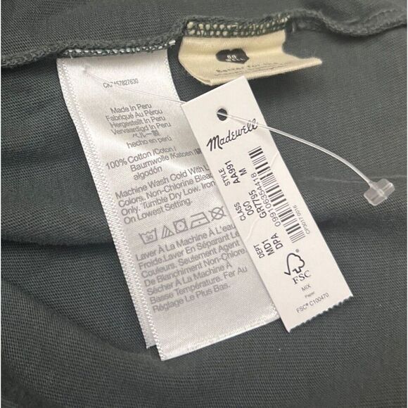 Madewell Men Sz M Dk Forest Green Garment-Dyed Allday Tee Short Sleeve AA991 - Picture 3 of 9